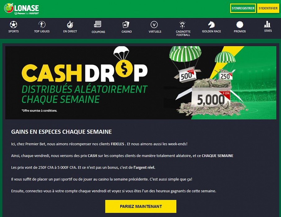 Premier bet Cash Drop